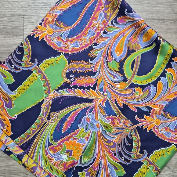 Ralph Lauren COLLECTION 100% Silk Scarf – Vibrant Ornate Print Made In Italy - Picture 2 of 6